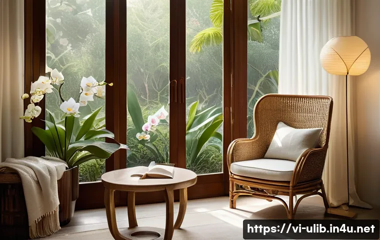인스타 감성 도서관 인테리어 - A Luminous Reading Nook by the Window**
"A warm and inviting reading nook, perfectly lit by both nat...